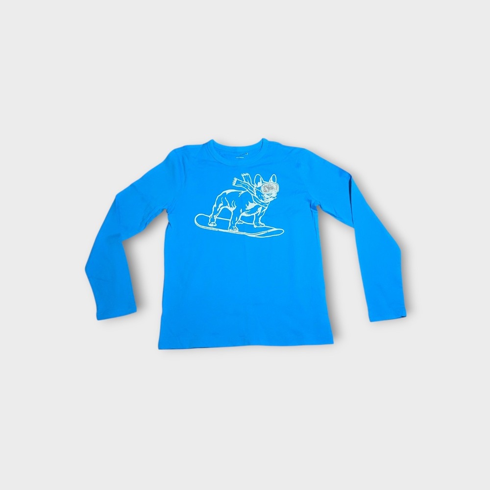 J Crew Crewcuts Graphic T-Shirt Dog Sz L 10-11 Blue